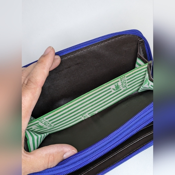 Lacoste Women's Long Navy Blue Zip Around Wallet - Picture 4 of 6